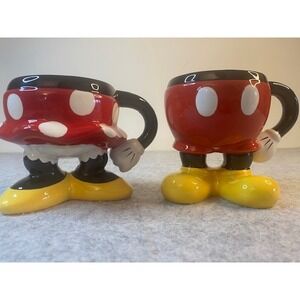 Authentic Disney Parks Mickey and Minnie Mouse Ceramic Coffee Mug‎ Set